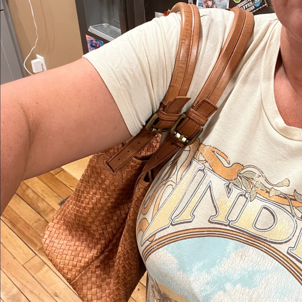 Genuine woven leather large shoulder bag - Picture 11 of 13